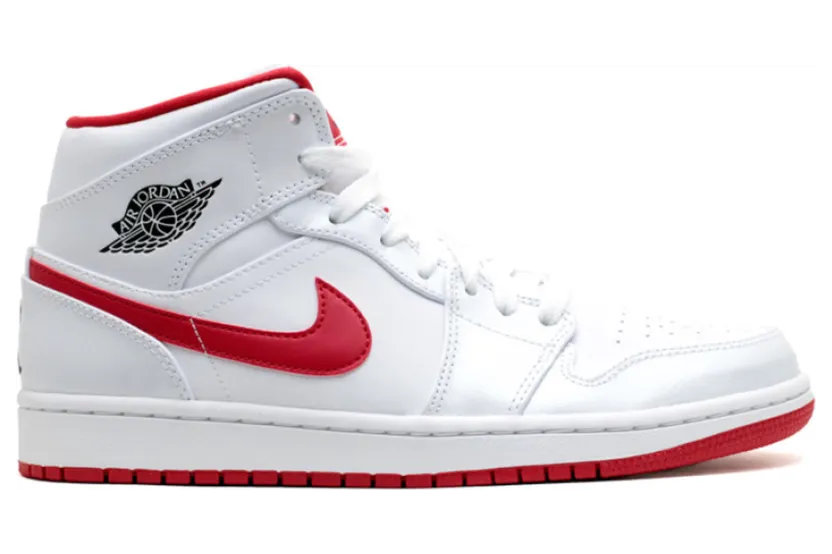 Air Jordan 1 Mid ‘White Gym Red’ White/Black-Gym Red (554724-101)