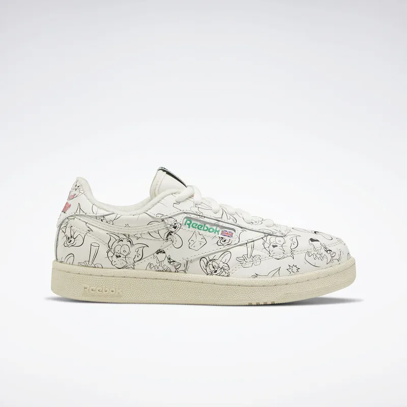 Reebok Club C Tom & Jerry All-Over (GS) Chalk/Paper White-Excellent Red (Other Brands Other)