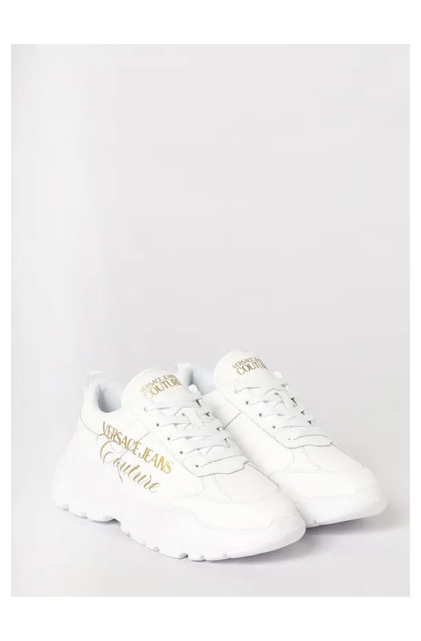 Versace Leather Sneakers with Logo White (80VA3SC1ZPB69003)
