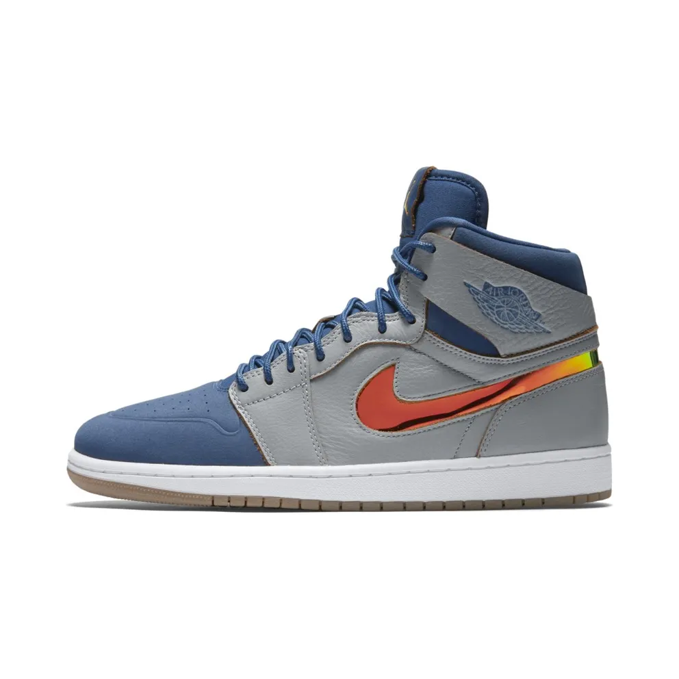 Jordan 1 Retro High Nouveau Dunk From Above Wolf Grey/Gold Leaf-French Blue-White (819176-009)