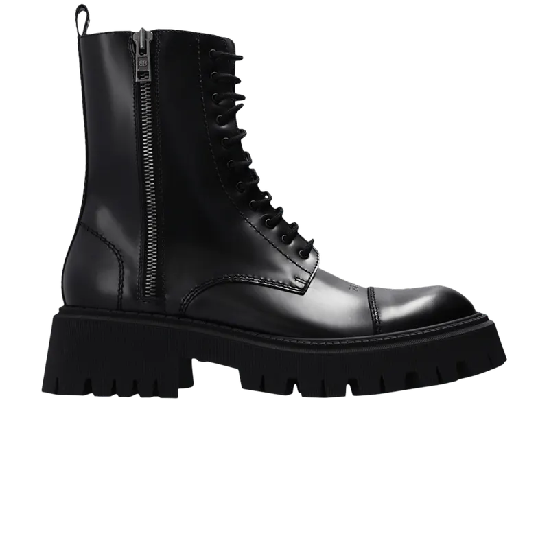 Balenciaga Tractor 20mm Zip Up Boot Black (615679WA8E91000)