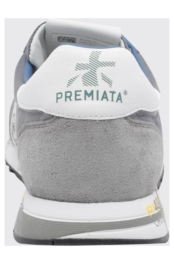 Premiata Lucy Suede And Perforated Fabric Sneakers Grey (LUCYD7526) (3)