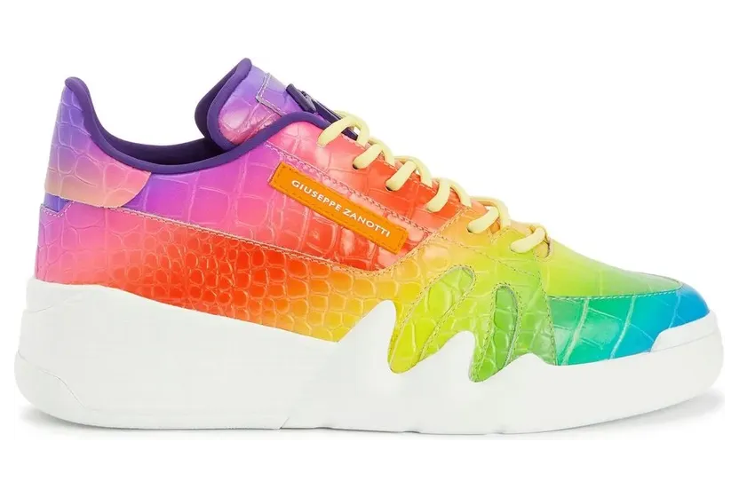 Giuseppe Zanotti Sneakers met krokodillen-effect – Geel (RM30027001)