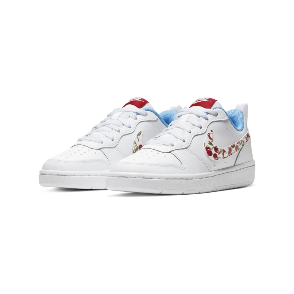 Nike Court Borough Low 2 White Cherry (GS) White/University Blue/Track Red (CJ2238-100)