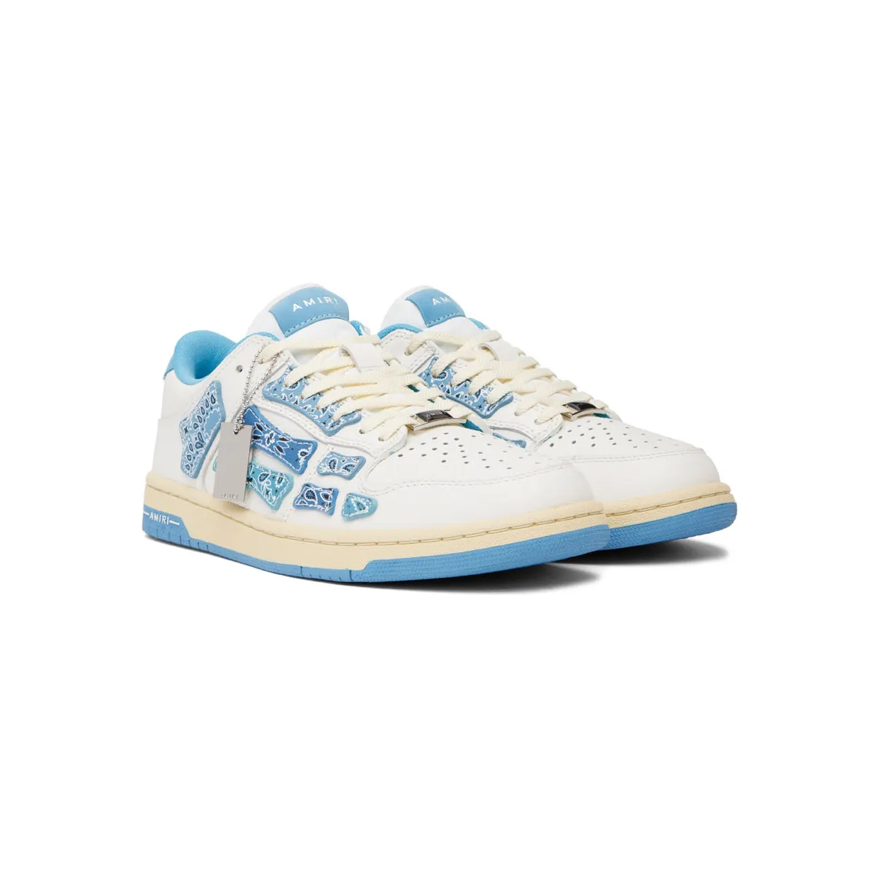 AMIRI White & Blue Bandana Skel Sneakers (PF22MFS006-123) (4)