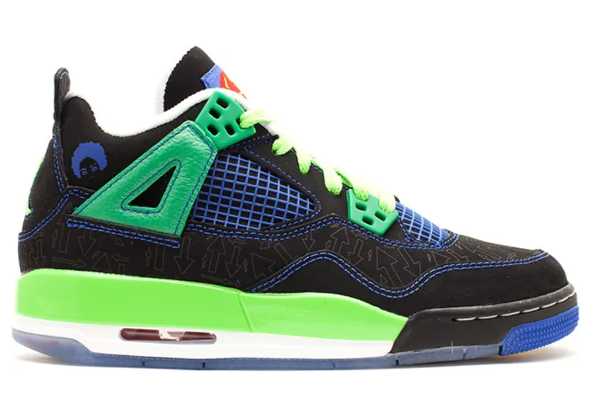 Air Jordan 4 Retro DB’Doernbecher’ GS Black/Old Royal-Electric Green-White (408452-015)