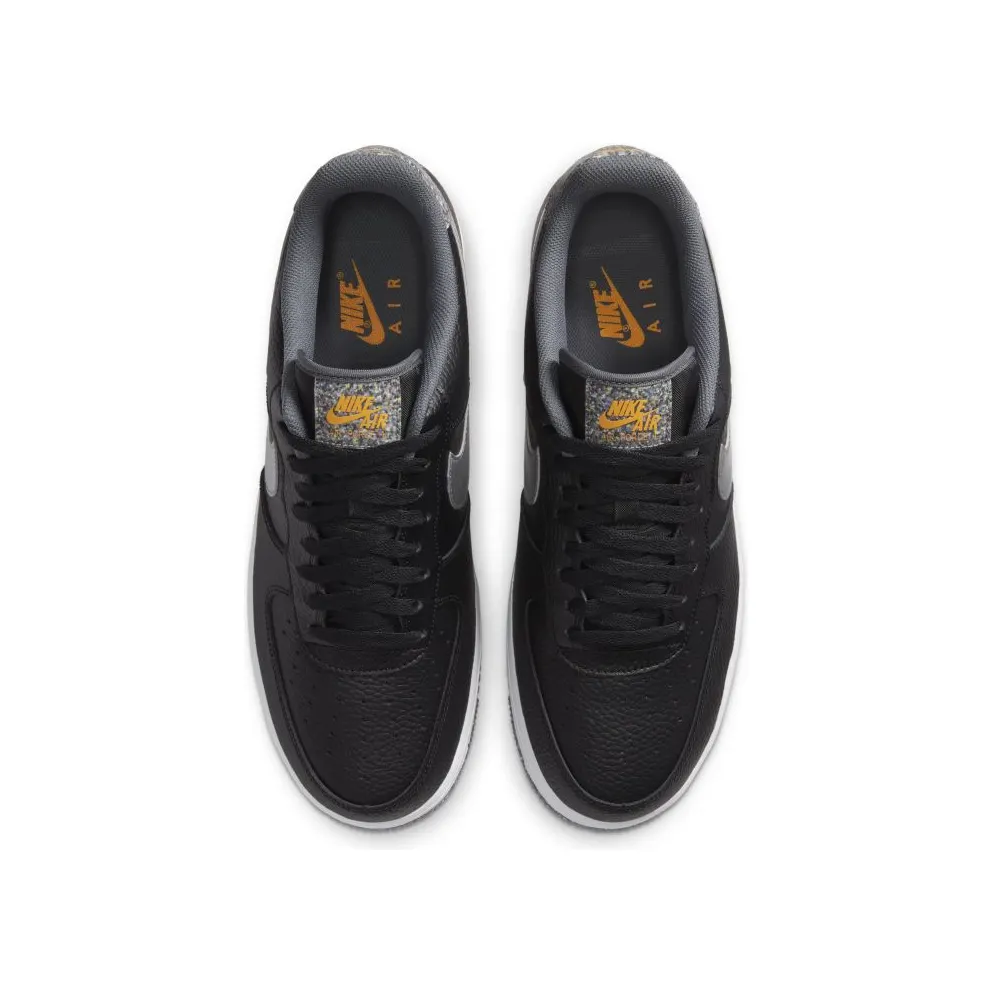 Nike Air Force 1 Crater Grind Black Black/Metallic Silver-Light Smoke Grey-Laser Orange (DA4676-001)