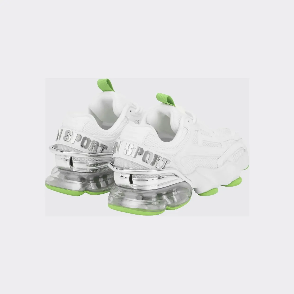 Plein Sport Runner PS Thunder Mix Low-Top Mesh Sneakers with Notched Sole White (SAESUSC0750STE003N0105) (2)