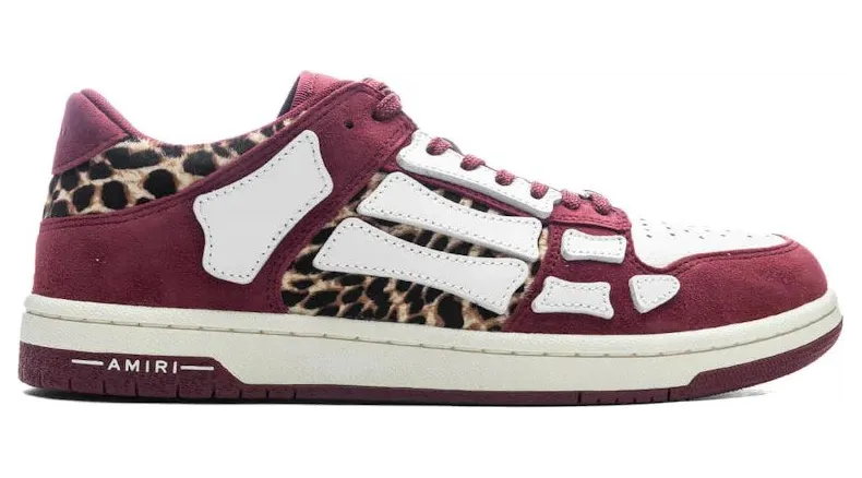 AMIRI Skel Top Low Burgundy Leopard (AMFOSR1057-652)