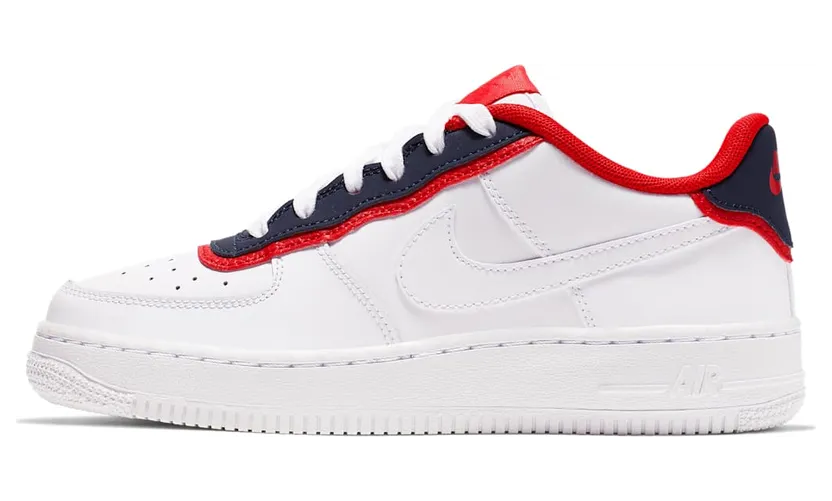 Nike Air Force 1 Low Double Layer White Obsidian Red (GS)