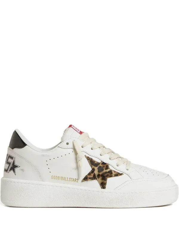 Golden Goose Leren sneakers with luipaardprint – White (GWF00804F007323)