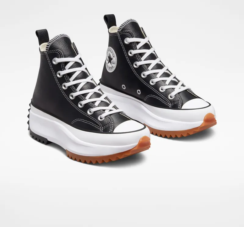 Converse Run Star Hike Platform Foundational Leather Black/White/gum
