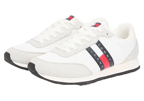 Tommy Jeans Tommy Hilfiger sneaker Lichtgrijs / Rood / Zwart / Wit (EM0EM01709-YBL)