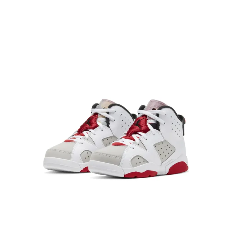 Jordan 6 Retro Hare (PS) Neutral Grey/White-True Red-Black (384666-062)