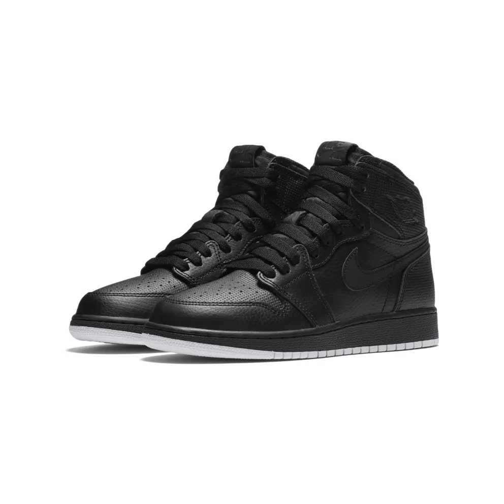 Jordan 1 Retro High Black Perforated (GS) Black/White-Black (575441-002)