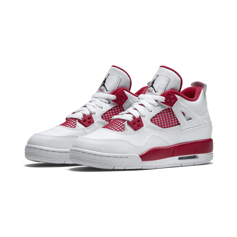 Jordan 4 Retro Alternate 89 (GS) White/Black-Gym Red (408452-106)
