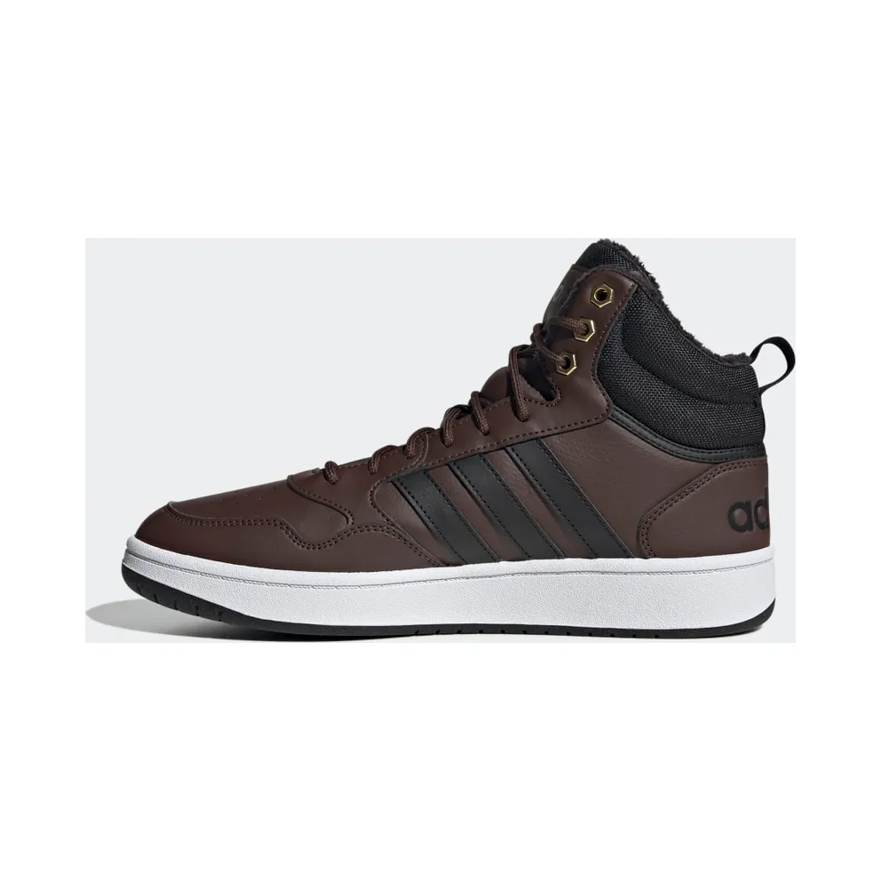 adidas Hoops 3.0 Mid Lifestyle Basketball Classic Winter Shoes Brown / Core Black / Gold Metallic (GZ6680)