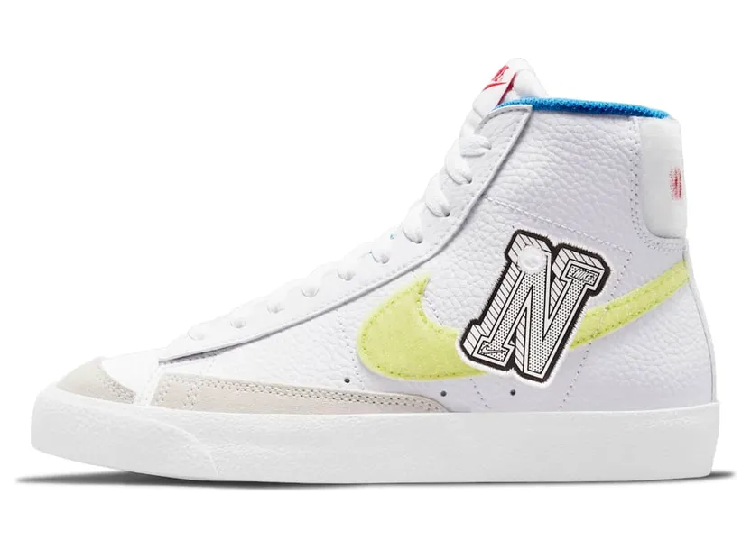 Nike Blazer Mid 77 White Lemon Velcro (GS) (DQ1042-100)