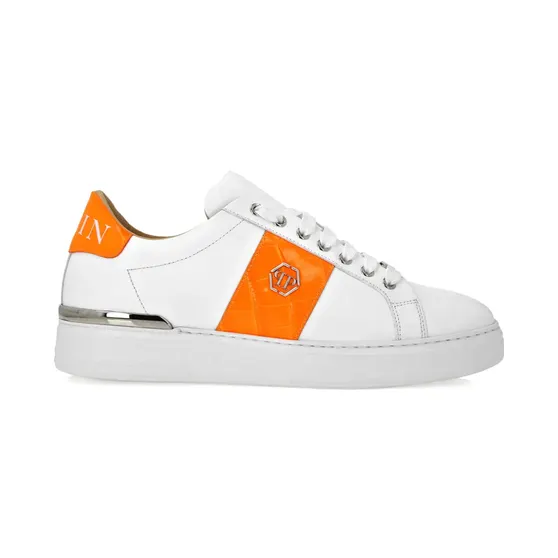 Philipp Plein Hexagon mit Ledereinsatz “White” (FAESUSC0664PLE010N)