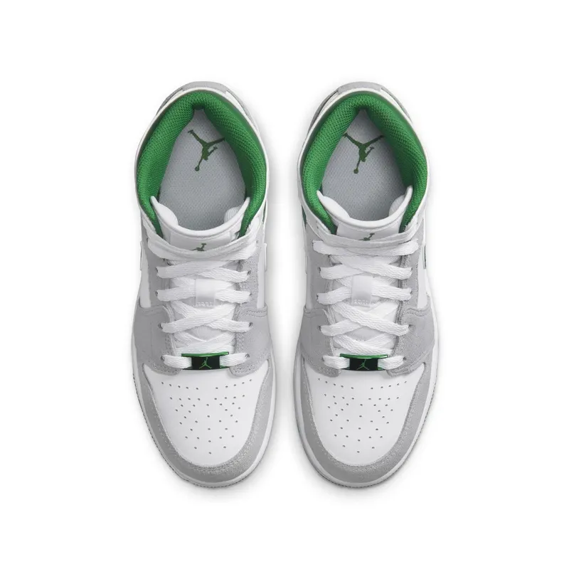 Air Jordan 1 Mid SE White Pine Green Smoke Grey (GS) (DC7248-103)