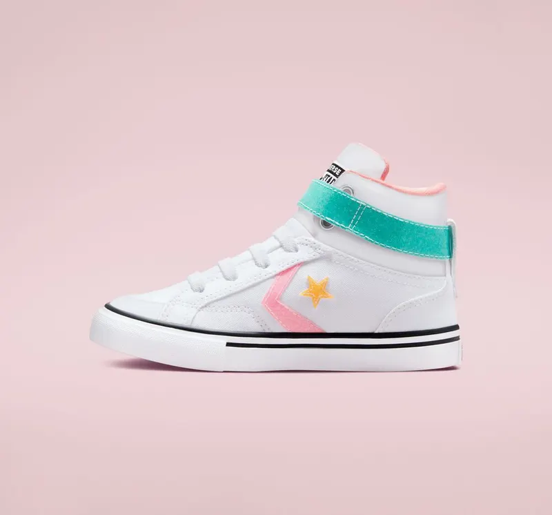 Converse Pro Blaze Strap Glitter White/Black/bleached Coral (A01066C)