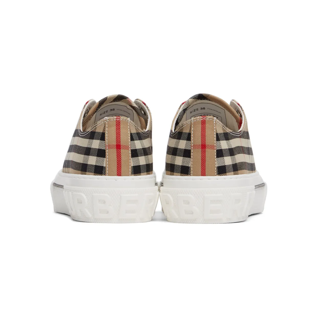 Burberry Beige Canvas Vintage Check Sneakers (8050506) (4)