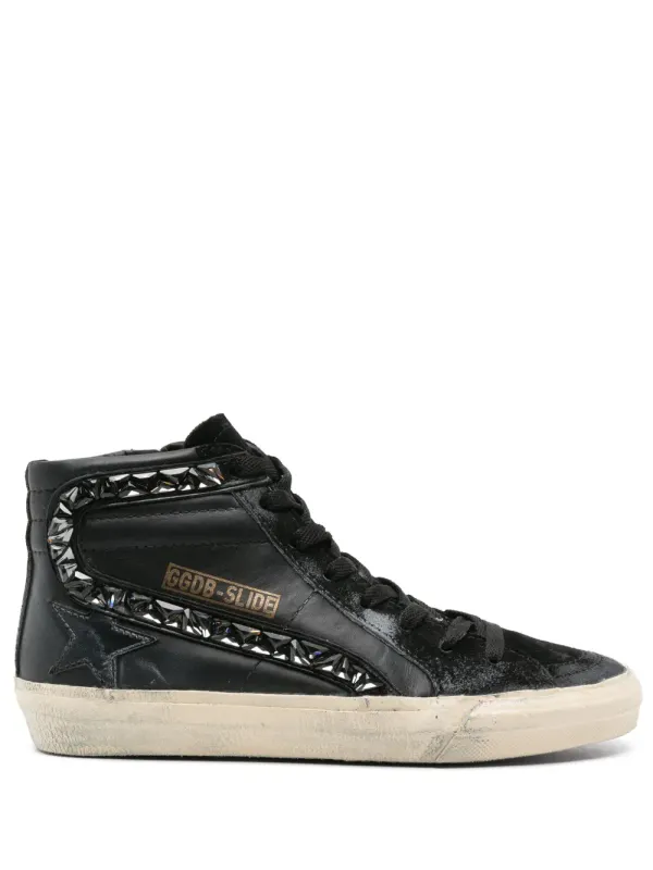 Golden Goose Slide sneakers verfraaid with kristallen – Black (GWF00115F005159)