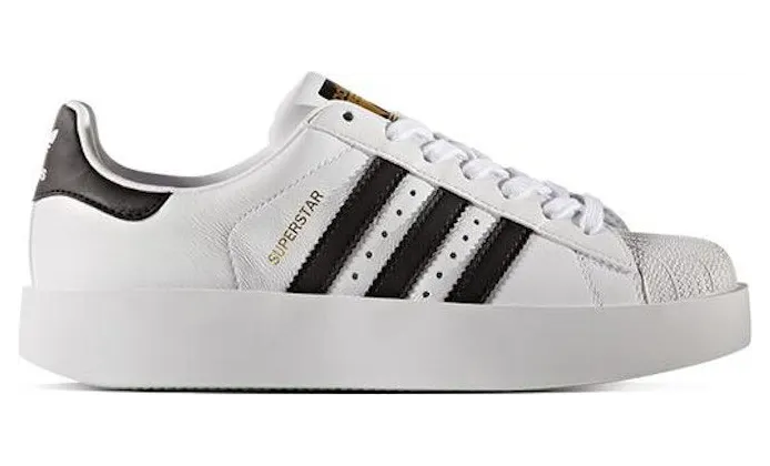adidas Superstar Bold Leather White Black (BA7666)