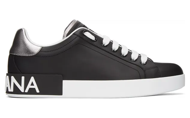 Dolce and Gabbana Black and White Portofino Sneakers (CS1760AH5278B979)