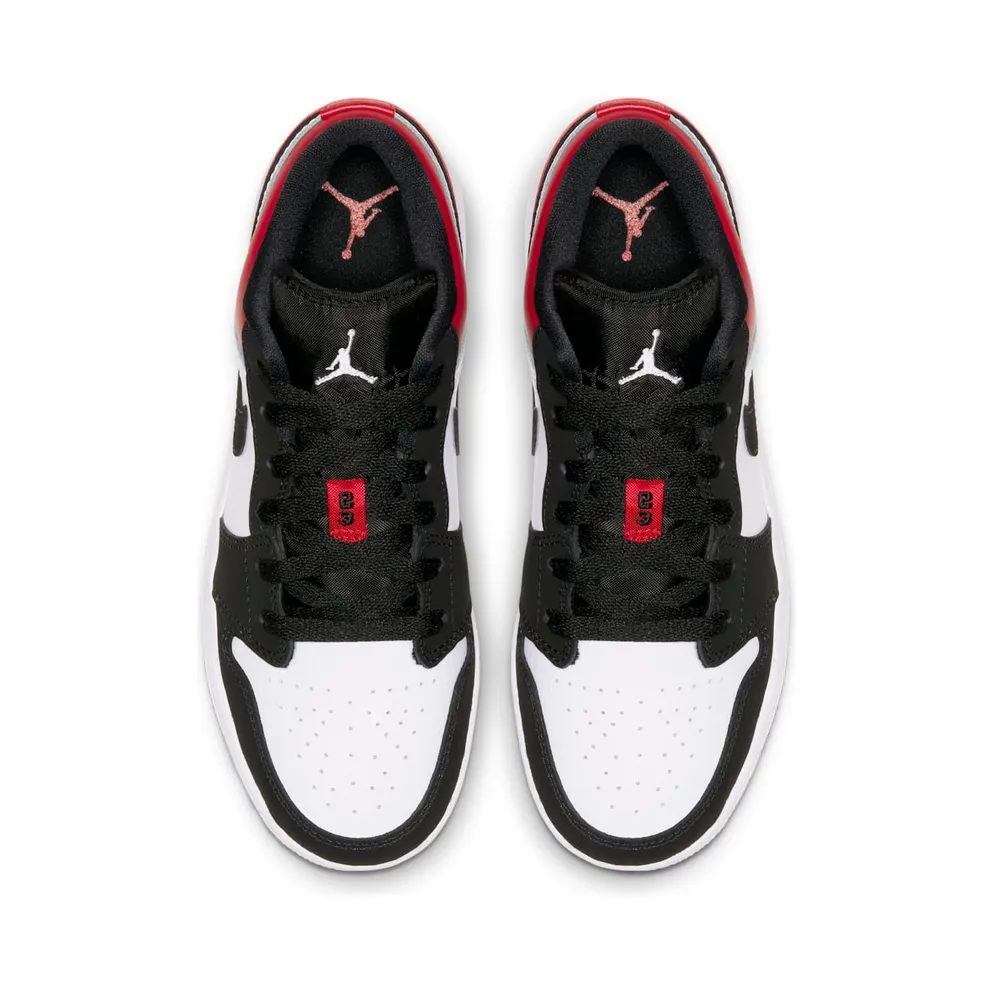 Jordan 1 Low Black Toe (GS) White/Black-Gym Red (553560-116)