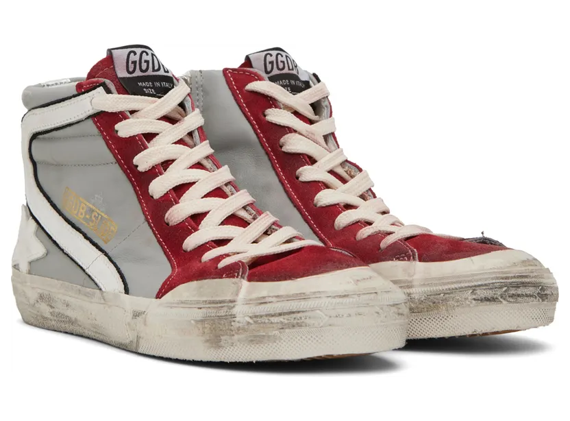 Golden Goose Gray & Red Slide High-Top Sneakers (GMF00211.F002585.81540) (4)
