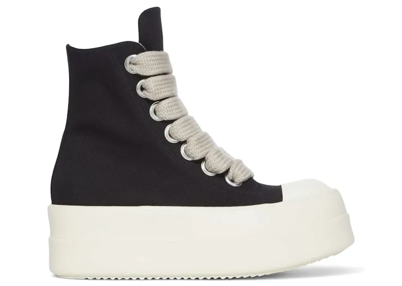 Rick Owens DRKSHDW Mega Bumper Jumbolace High Sneaks Black Milk (DU01F4850-DOW2-911)