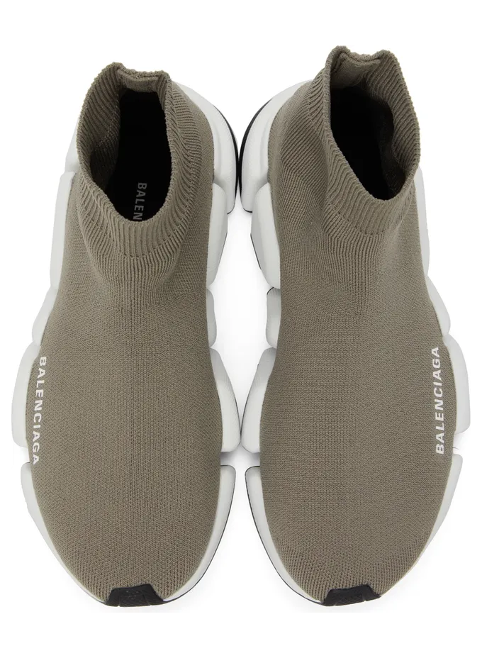 Balenciaga Taupe & White Speed 2.0 Sneakers (617196 W2DB2) (5)