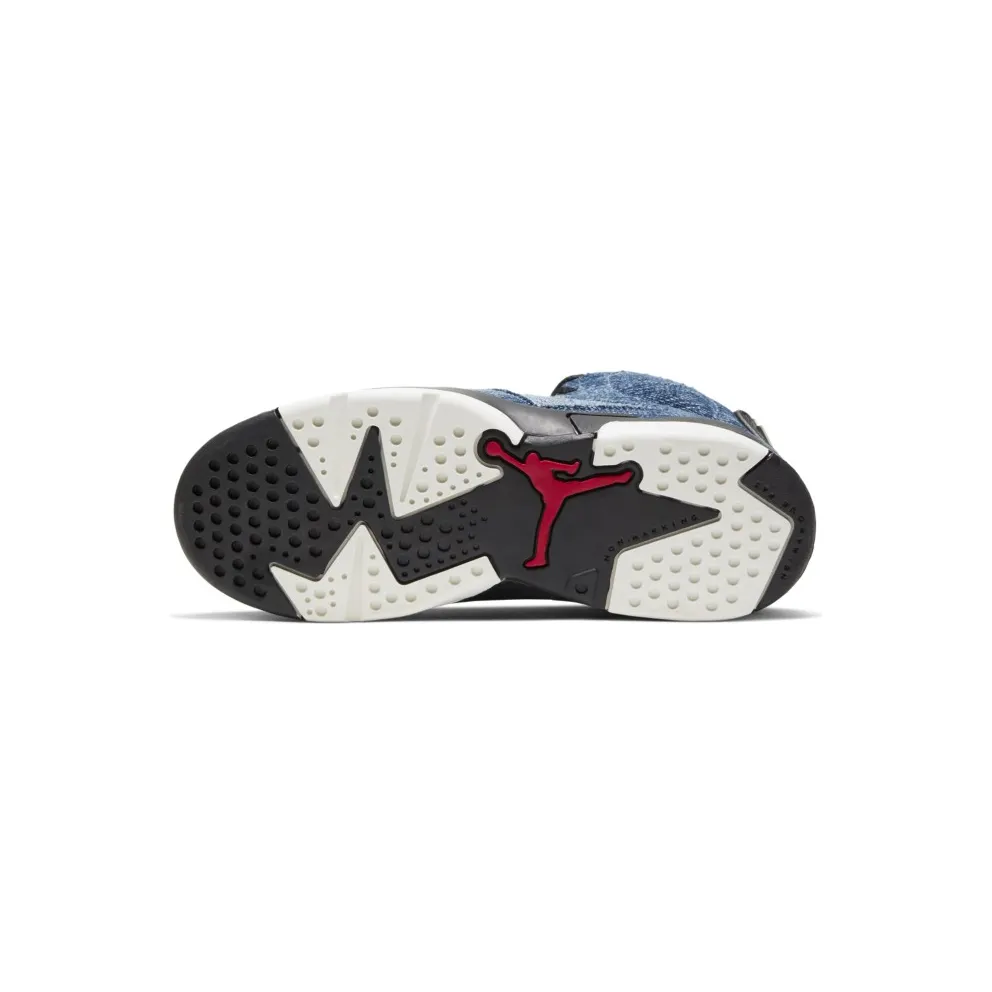 Jordan 6 Retro Washed Denim (PS) Washed Denim/Sail-Varsity Red-Black (CV5487-401)