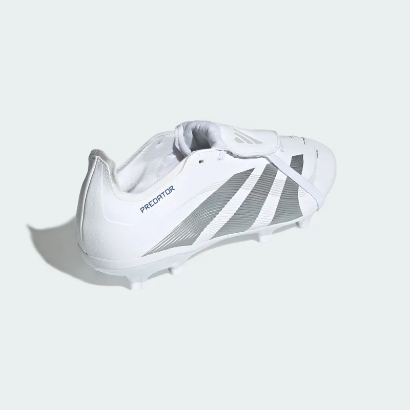 adidas Predator League Fold-Over Tongue FG/MG Cloud White Silver Metallic Bright Royal (ID1321)