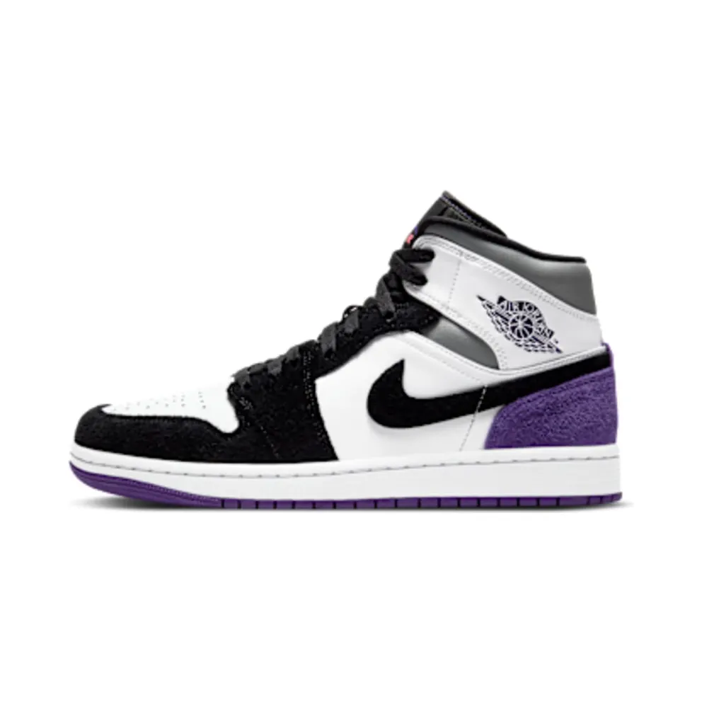 Jordan 1 Mid SE Purple White/Black-Light Solar Flare Heather-Varsity Purple (852542-105)