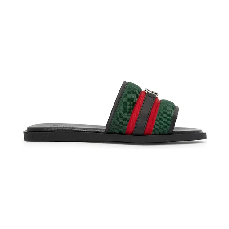 Gucci Interlocking G Slide Black Green Red (835091-HAAHH-8449)