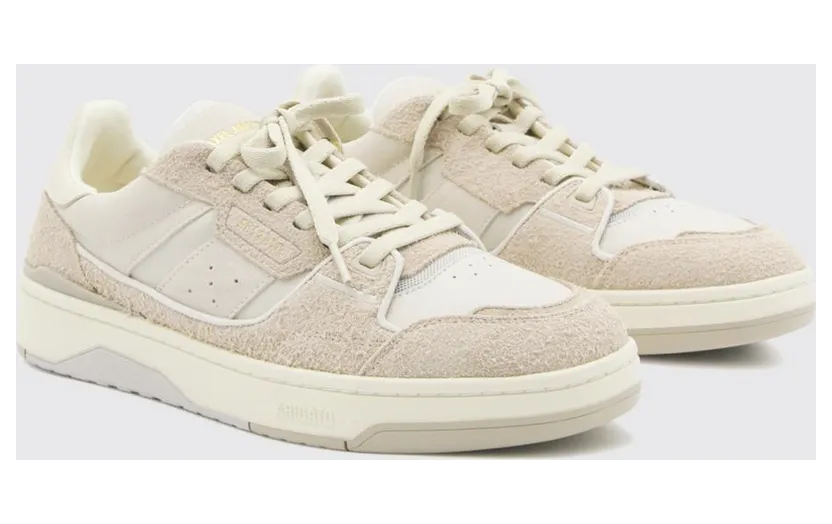 Axel Arigato Clay Low Top Leather and Suede Sneakers with Mesh Inserts Beige (F3906002)