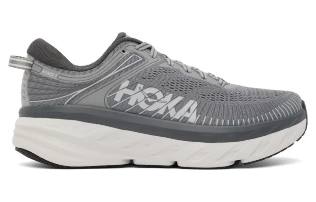Hoka One One Grey Bondi 7 Sneakers (1110518 WDDS)