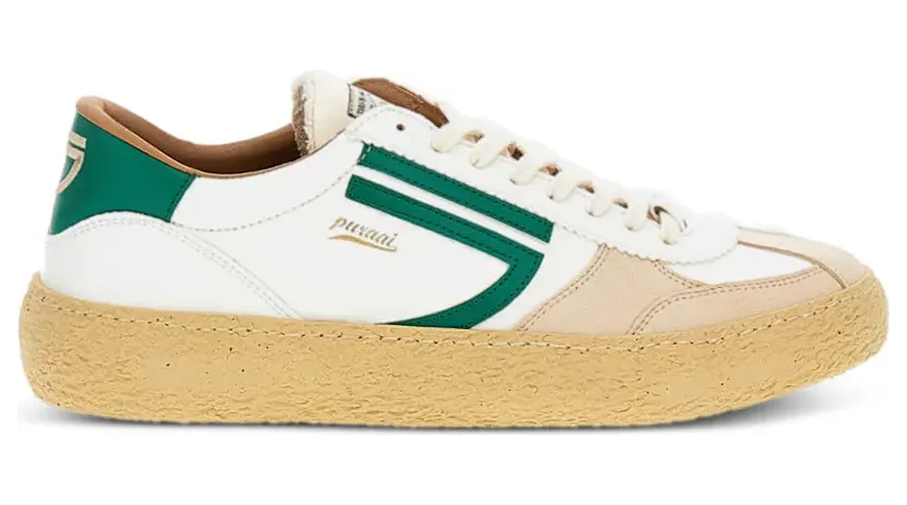 Puraai stripe-detail lace-up sneakers – Beige (PU101V056GRASS)