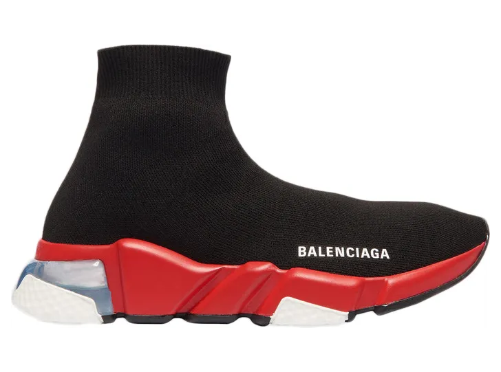 Balenciaga Speed Clear Sole Black Red
