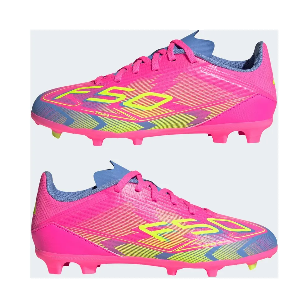 adidas F50 League FG/MG Lucid Pink Lucid Lemon Blue Fusion (IE3745)