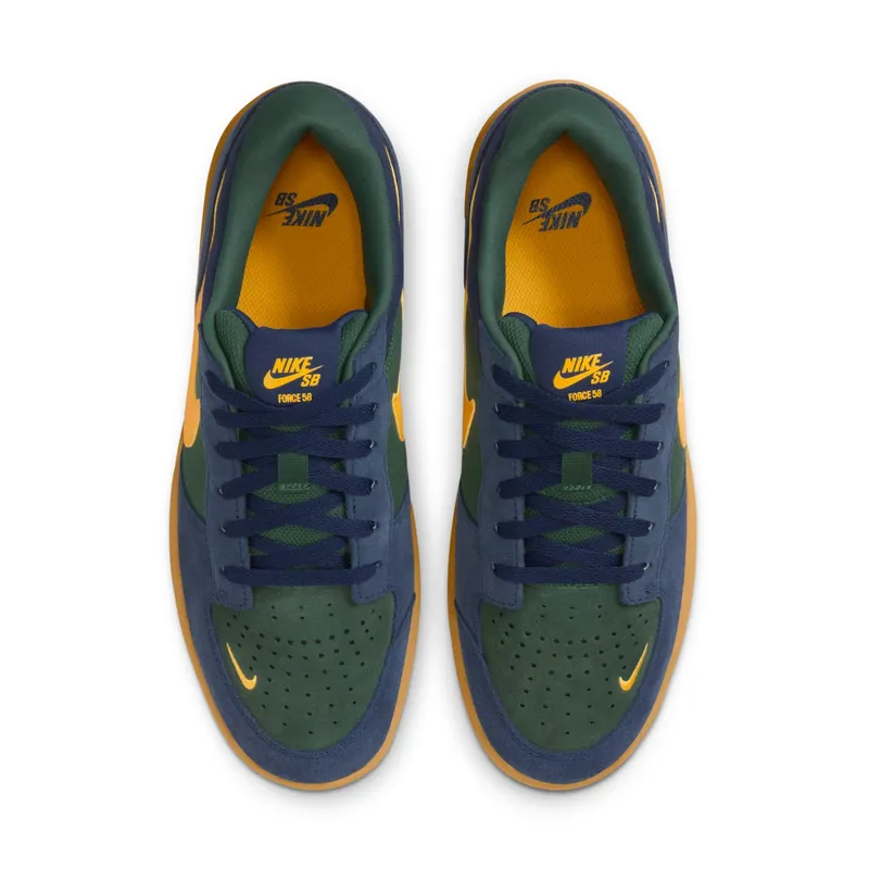 Nike SB Force 58 Midnight Navy Fir Gum Light Brown University Gold (DV5477-402)