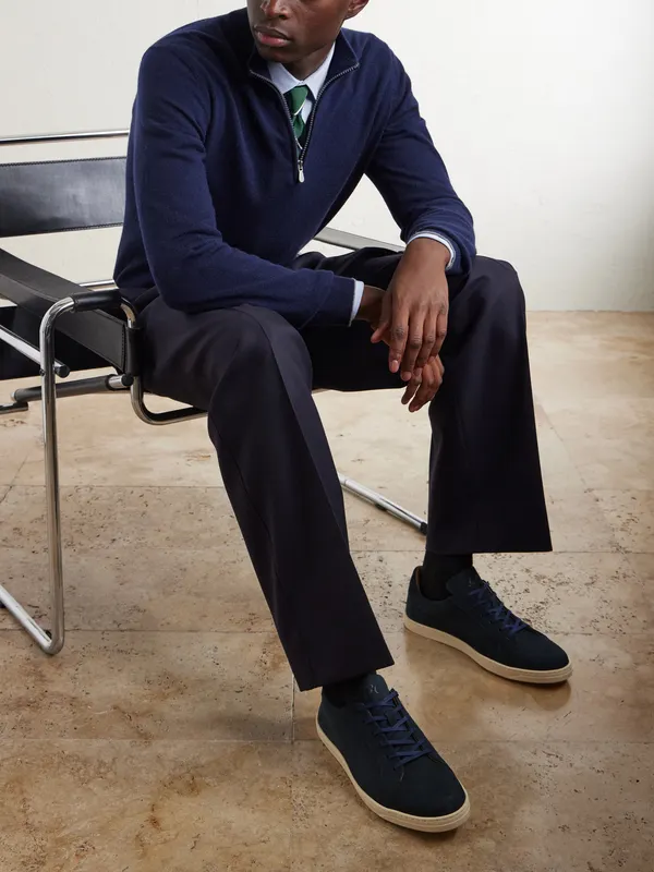 George Cleverley Jack III Nubuck Midnight Blue Nubuck / Vintage White Sole (JACK)
