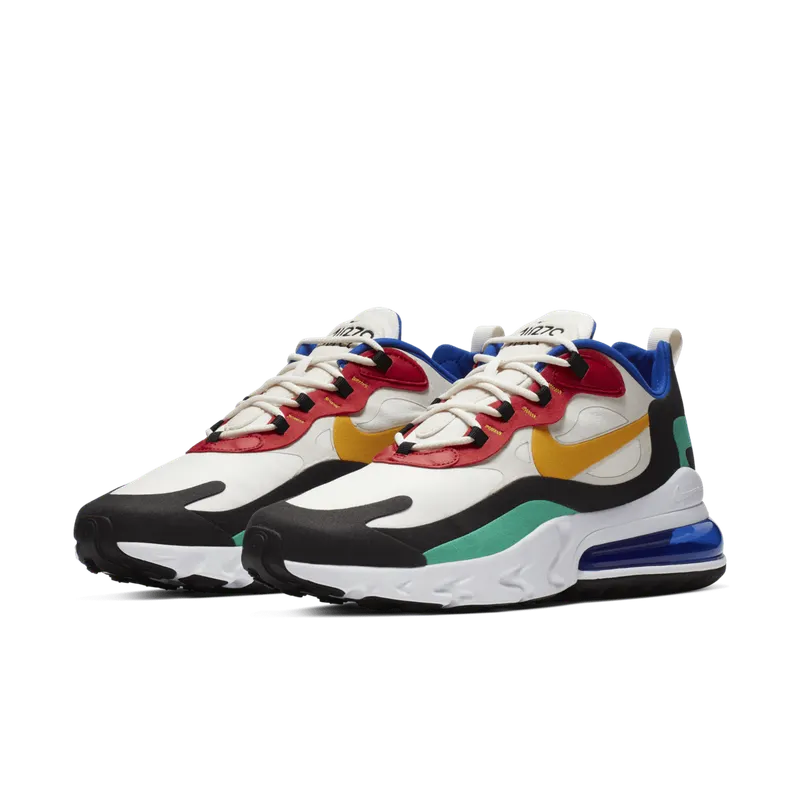 Nike Air Max 270 React Bauhaus Phantom/University Gold-University Red-Black-Kinetic Green-Hyper Royal (AO4971-002)