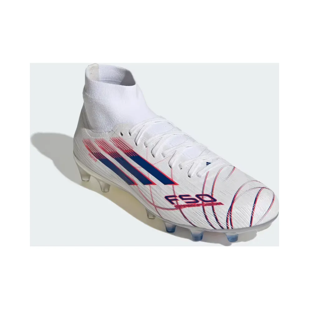 adidas F50 Sparkfusion Pro Mid Cut Firm Ground / Artificial Ground Football Boots Womens “Cloud White / Royal Blue / Lucid Red” (KJ1436)