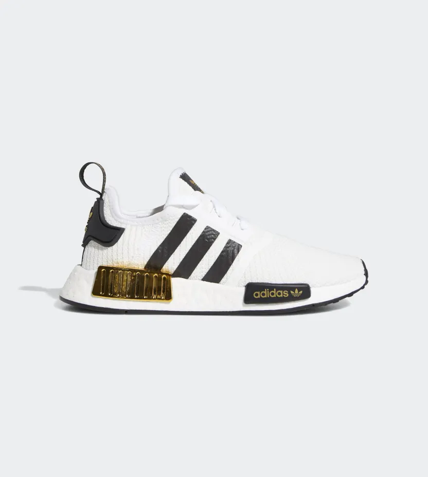 adidas NMD R1 White Black Gold Metallic (Youth)