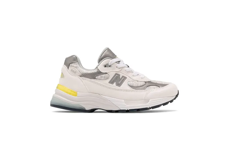 New Balance 992 MiUSA White Silver Yellow (W) (W992FC)