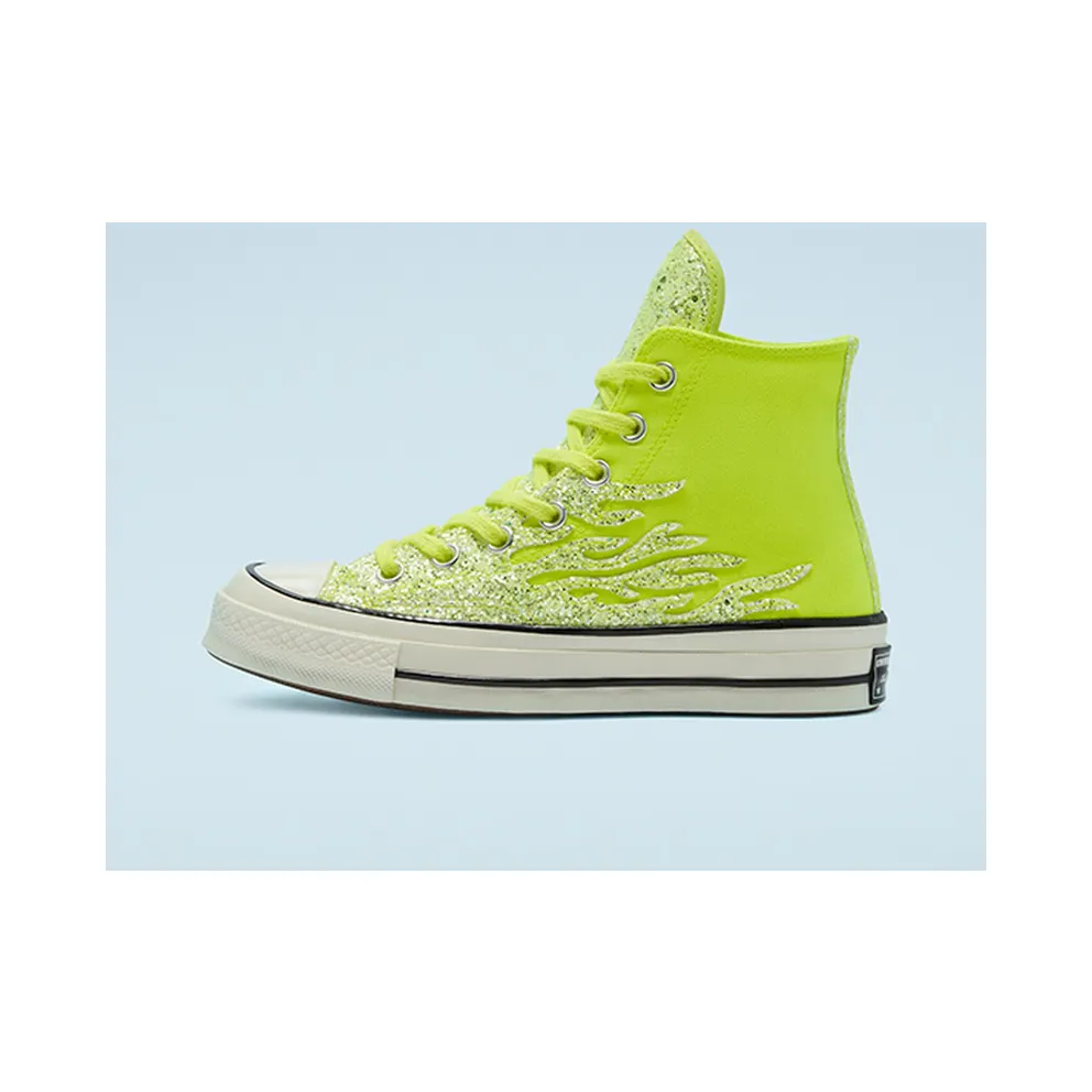 Converse Glitter Shine Chuck 70 High Top for Women Lemon Venom/egret/black (569388C)