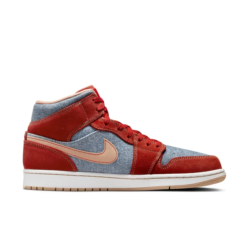 Jordan 1 Mid Denim – “Cinnabar / Hemp / White” (DM4352-600)